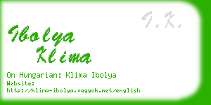 ibolya klima business card